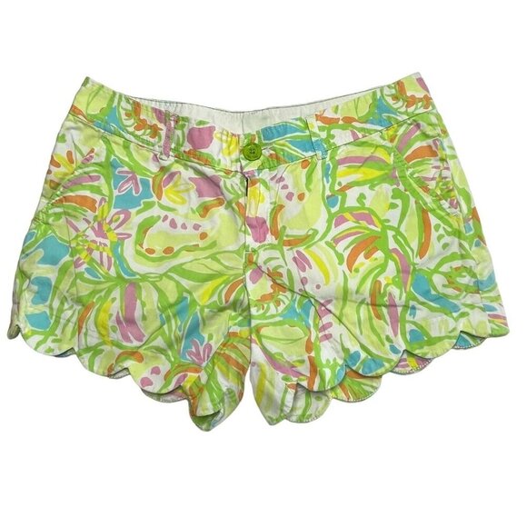 Lilly Pulitzer Buttercup Scallop Shorts Elephant Ear Size 4 - Picture 1 of 8